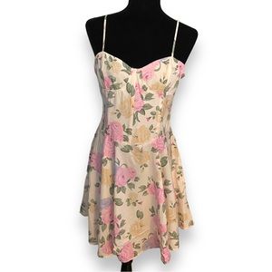 Pink Ripple Floral Mini Dress Women’s L